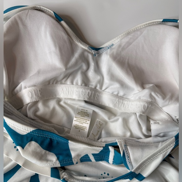 Anne Cole Blue and White Floral One Piece Swimsuit - Picture 5 of 7